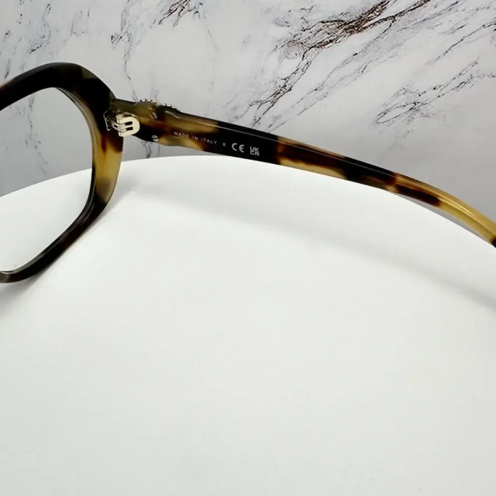 New CHANEL Eyeglasses Brown Gold Chain CC Square Acetate Womens - Picture 8 of 16